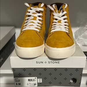 Sun + Stone Yellow High-Top Sneakers